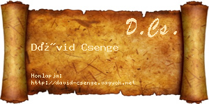 Dávid Csenge névjegykártya